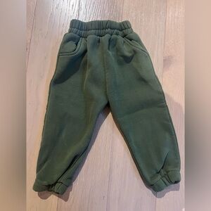 Kids Tales Cozy Olive Green Fleece Joggers